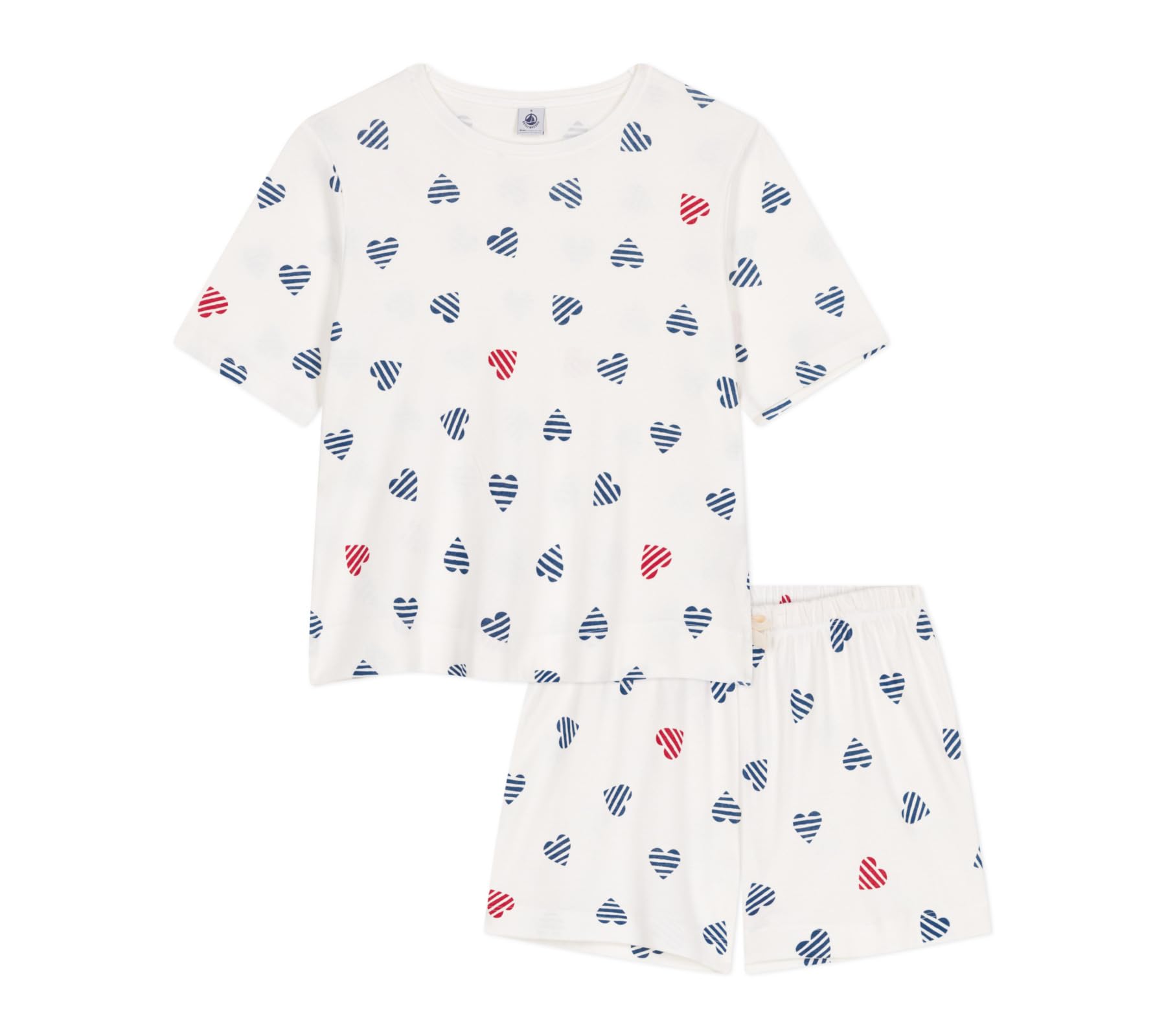 

Petit Bateau Short Sleeve Pajamas A0D1E Size S Off-White/Multicolor,