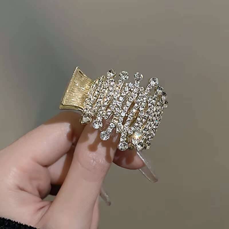 New Rhinestone Pearl Crab Hair Clip Women Fixed Ponytail Hairpin Holder Barrettes Y2k Girls Hair Accessories Claw Clip