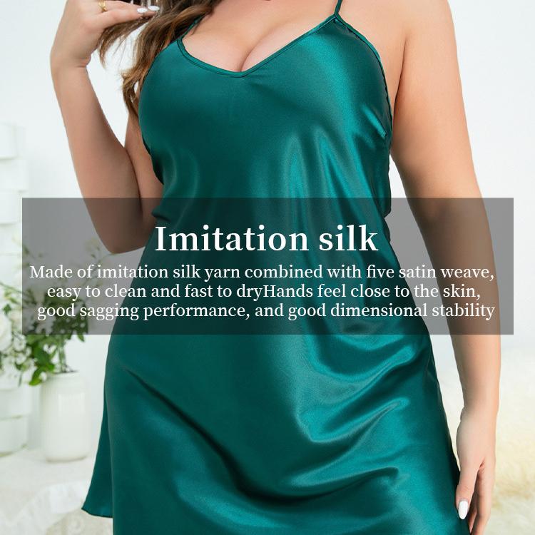 Plus Size Nightgown Summer Loose Halter Dress Sexy Women's Ice Silk Nightgowns