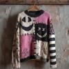 Sudadera con Estampado Gráfico 3D para Mujer, Halloween, Cuello Redondo, Manga Larga, Holgada, para Fiesta Navideña, Uso Diario Casual