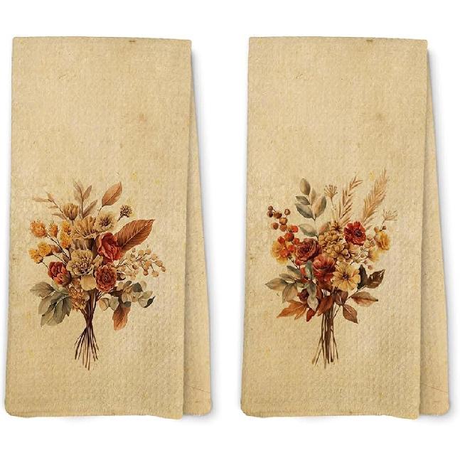 Disco Pumpkin Fall Kitchen Towels, Orange Coquette Bow Pumpkin Dish Towel for Kitchen, Trendy Fall Decor, Thanksgiving Autumn Trendy Halloween Hand