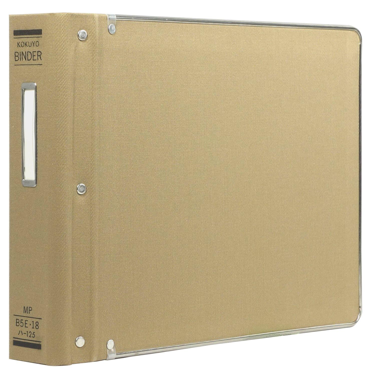 

KOKUYO File Binder Cloth Pasted B5 Horizontal with Metal Border 18 Holes Holds 200 Sheets Ha-125