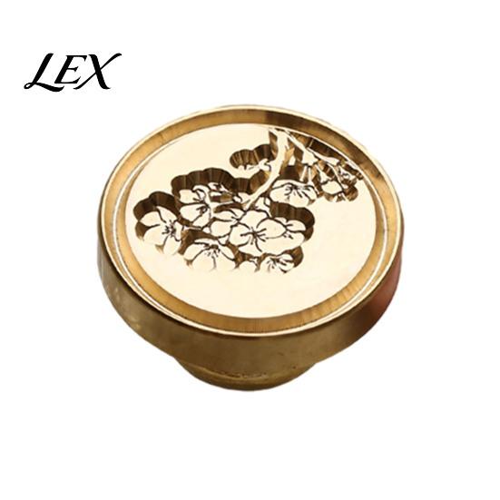 Handmade Stationery Accessory Wax Seal Stamp, Vintage Plant Pattern Head, Durable Flower Embossing Stamp Copper Head Replacement, for Envelope