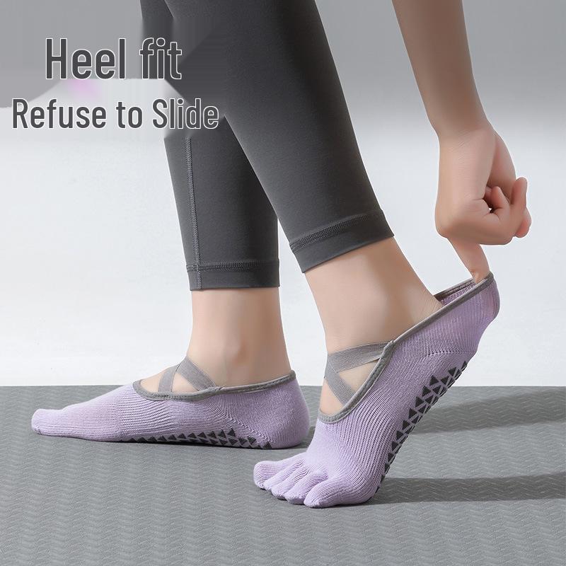 Professionelle Anti-Rutsch Pilates Yoga Socken - Schweißabsorbierend, Fünf-Zehen, Indoor Sport Split-Toe Socken