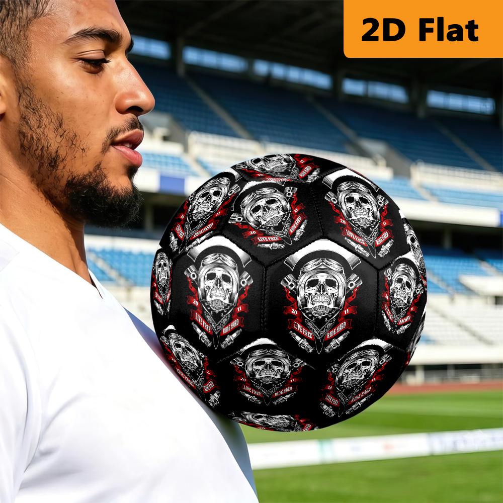 Custom Motorcycle Skull Design Soccer Ball Suitable for Both Training and Competition Very Elastic High Elasticity Wear-resistant and Slip-resistant