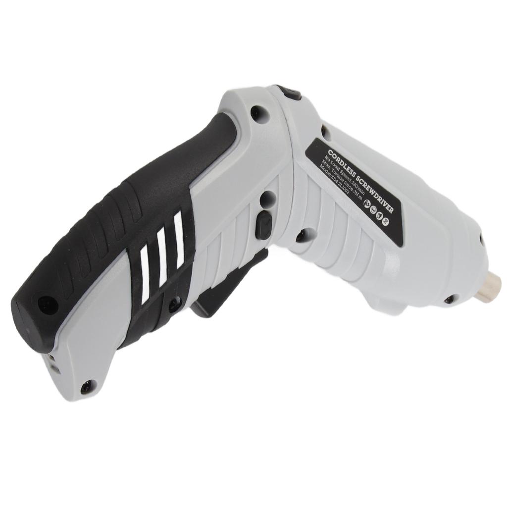 Elektrischer Schraubendreher Wiederaufladbar Akku mit 2 Stück Bit Werkzeugset Kit zum Bohren Reparieren Weiß