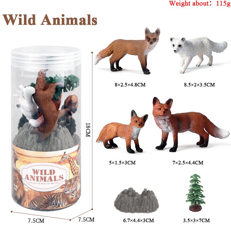 Oenux Zoo Animals Model Lion Shark Bee T-REX Penguin Cow Horse Hen Action Figures Cute Education Miniature Playset Kid Toy Gift