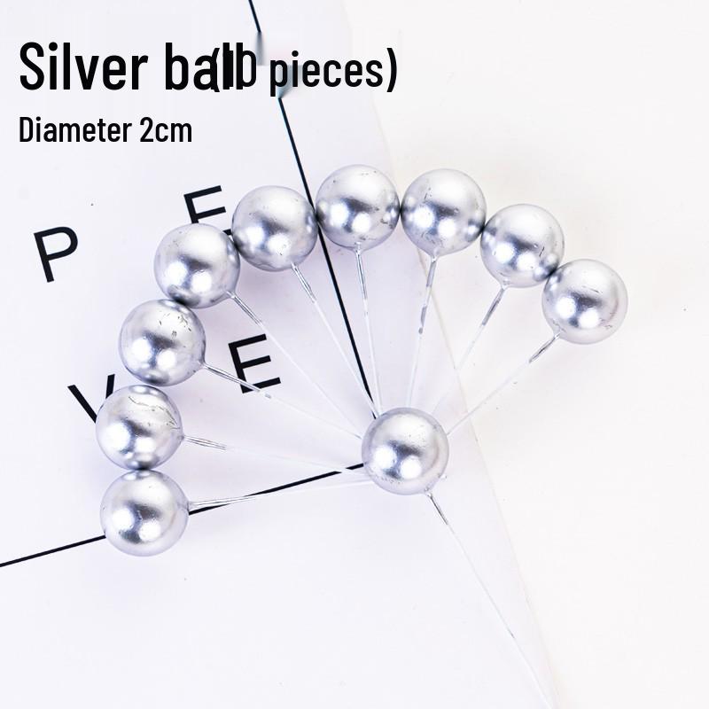 100pcs Cake Toppers: Gold, Silver, and Colorful Balls for Birthday Party Decorations
