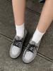 Vintage Suede Mesh Sneakers for Women Breathable Lightweight Casual Lace-Up Shoes with Rubber Sole