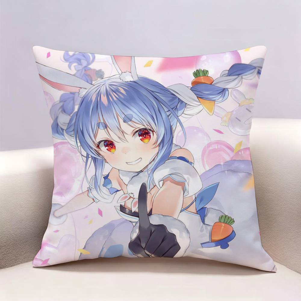 HHololive Usada Pekora Doublesided print Pillow Case for Sofa Living Room Home office Decor Protective Cover