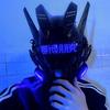 Cyberpunk LED face mask helmet with built-in LED display screen, role-playing Halloween fitness party music festival props