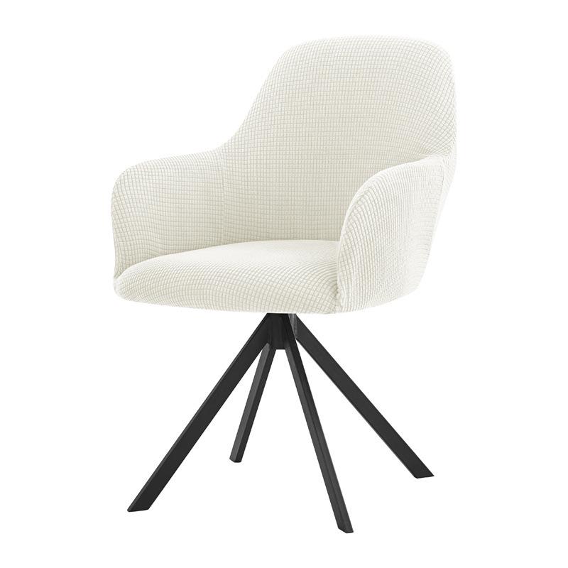 Nordic Style Universal Semi-Circular Dining Chair Cover with Fully Enclosed High Curved Armrests