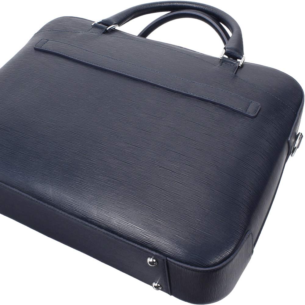 Pelle Morbida Briefcase Genuine Leather Capitano Embossed Leather Navy PMO-CA201 Men's PM-CA201-NV