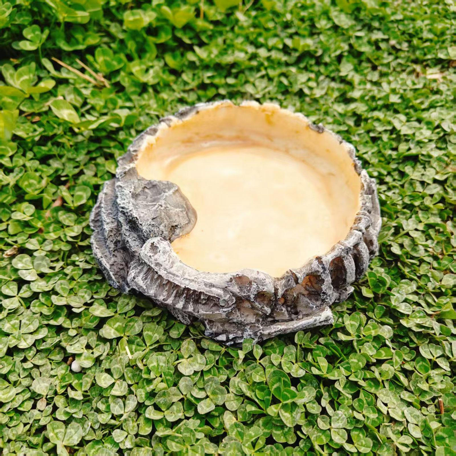 

Reptile Feeding Dish Bowl with Easy Access Step Accessory 15cm Diameter Multipurpose for Small