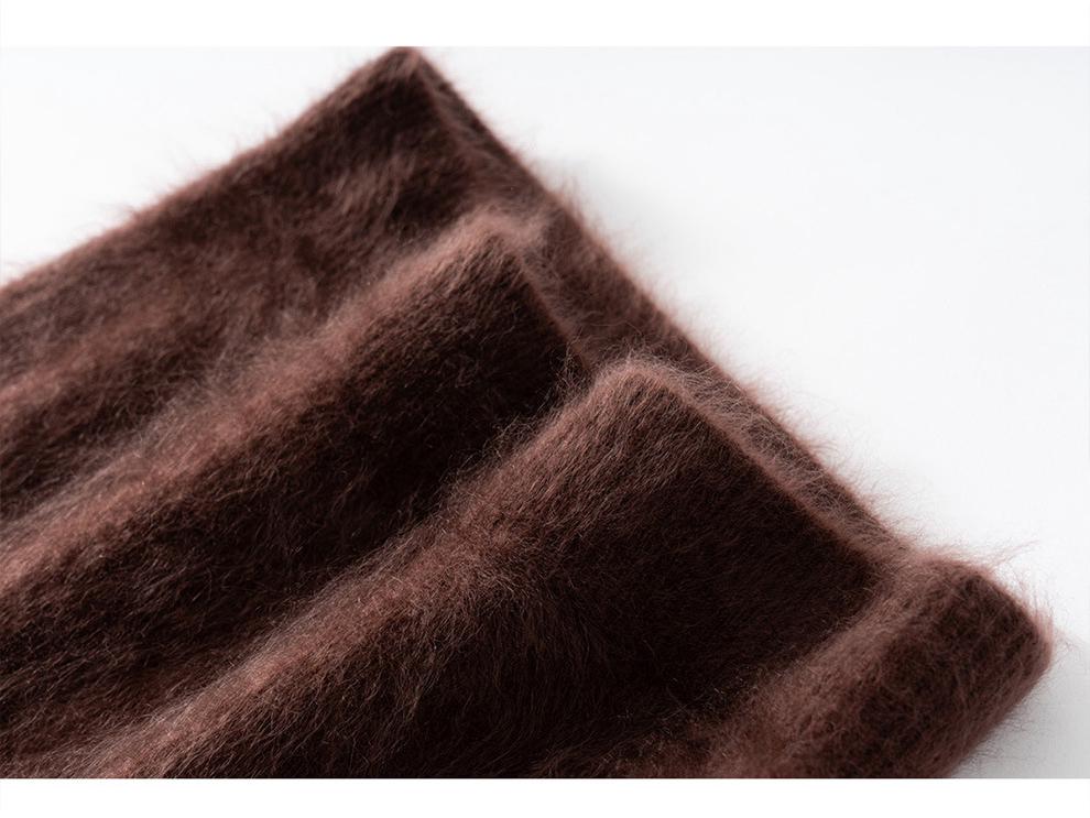 Women's High-Waisted Cashmere Knit Skirt - Autumn/Winter Hip-Hugging, Warm and Brushed