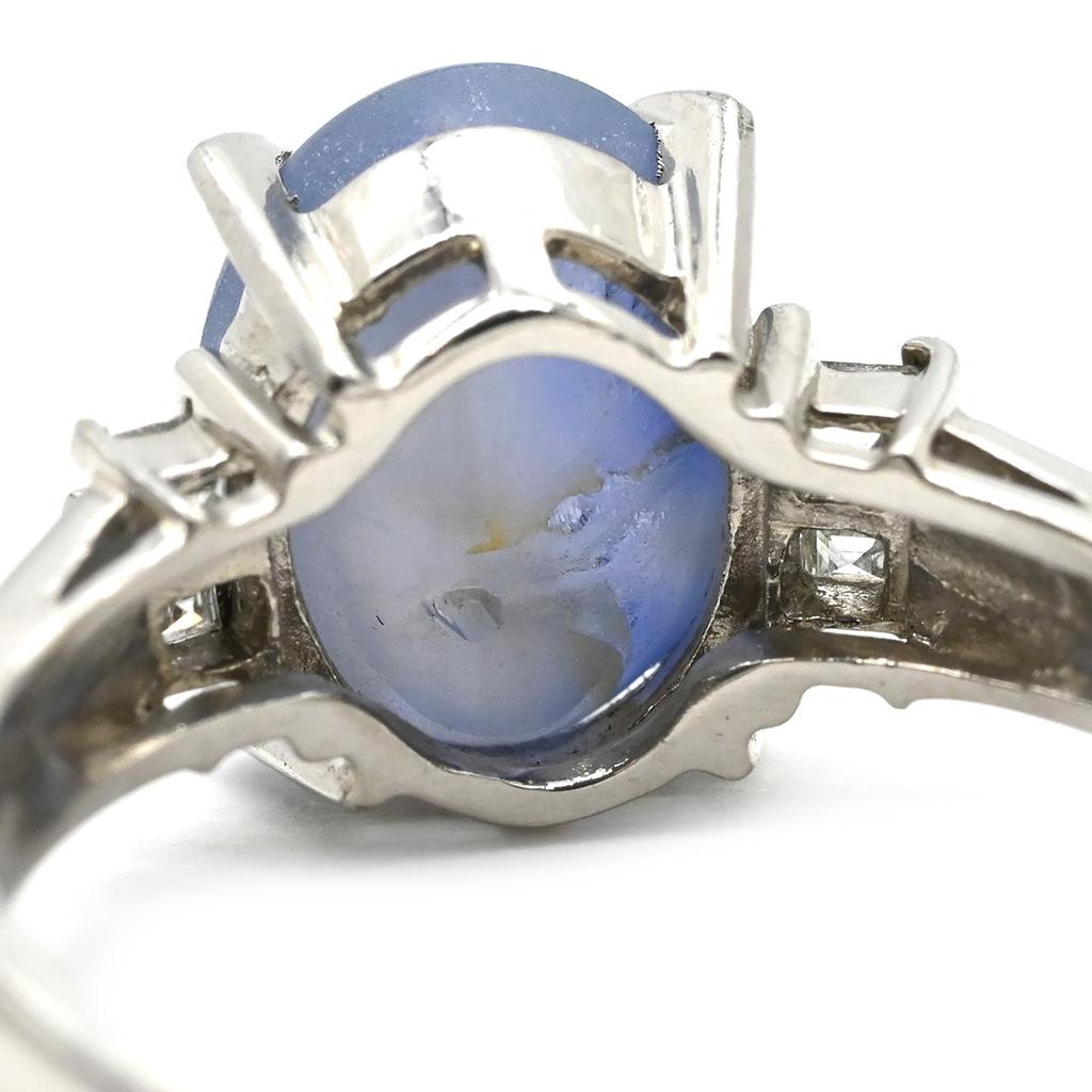 NON BRAND - Star sapphire 4.73ct, diamond 0.13ctRing ring Pt850/sapphire #11(JP Size) Array