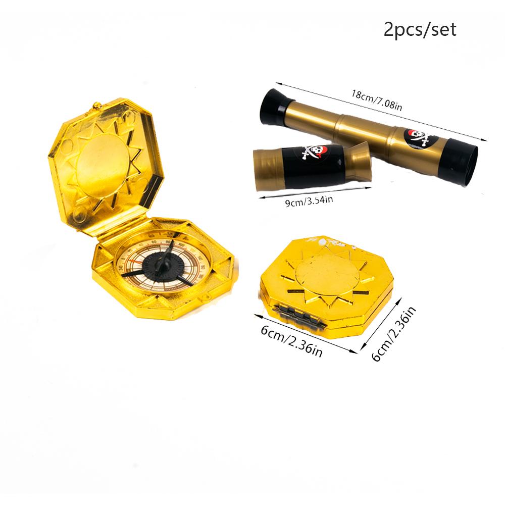 Dzieci Piracki Kapitan Cosplay Kostium Rekwizyty Piracka Opaska na Oko Hak Monety Teleskop Dziecięce Upominki Prezent Zabawka Piracka Impreza Halloween