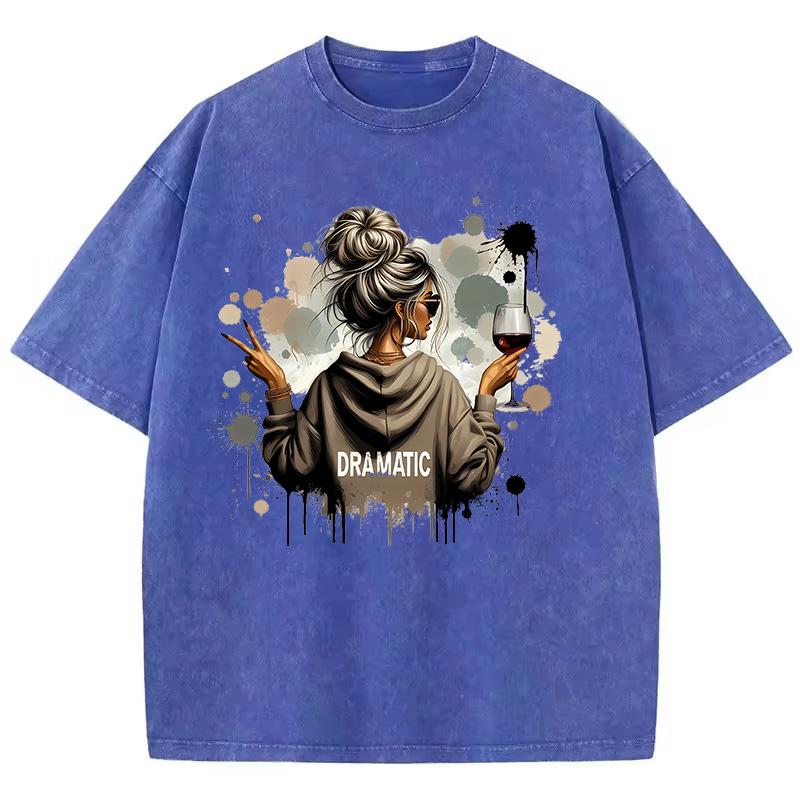Oversize Cotton T Shirt Unisex Vintage Cheers Washed T-Shirt Graphic Tee Casual Streetwear Harajuku Top