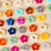 10pcs Resin Flower Pendant Ornament Hollow Flower Charm Beads Jewelry DIY Supplies for Keychain Hanging Pendant Making
