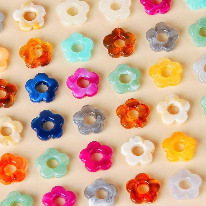 10pcs Resin Flower Pendant Ornament Hollow Flower Charm Beads Jewelry DIY Supplies for Keychain Hanging Pendant Making
