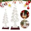 Modern Tabletop Decor Abstract Christmas Tree Figurine, Artistic Spiral Sculpture, Xmas Ornament Statue for Office Desk Shelf Home Table Bookshelf