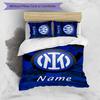 3pcs Custom Name Cartoon Inter Milan Bedding Set Duvet Cover Closure Includes 1 Duvet Cover & 2 Pillowcases for All Seasons Bedroom Decor