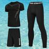 Mens UV Protection Rash Guard Set Long Sleeve Pants Short Swimwear Snorkeling Surfing Diving