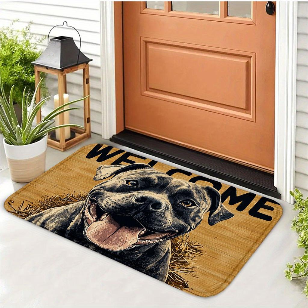1Pcs Anti Fatigue Kitchen Rugs Welcome Bulldog Print Waterproof Non Slip Thick Cushioned Mat