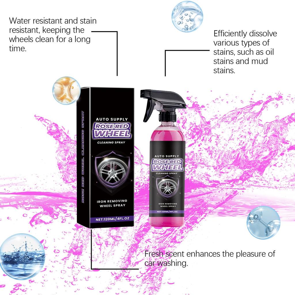 Car Tire Cleaner Spray Cleaning And Stain Removal Spray Descaling And Refresh New Tire Cleaner Clean Your Entire Wheel,120ML