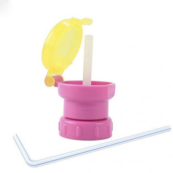 

Симпатичные детские портативные вращающиеся на 360° напитки в бутылках с защитой от разлива соломенной крышкой розовый