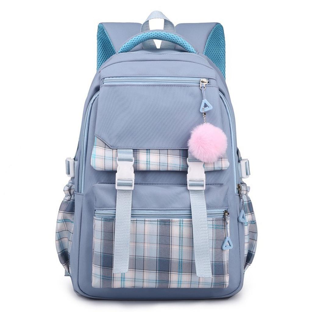Einfarbiger karierter Patchwork Minimalistischer Mehrschichtiger Laptop-Rucksack