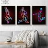 Abstrakt sportspelare Berömda basketstjärnor Canvasmålning Neonaffisch Väggkonstbilder för vardagsrum Heminredning Pojkrum