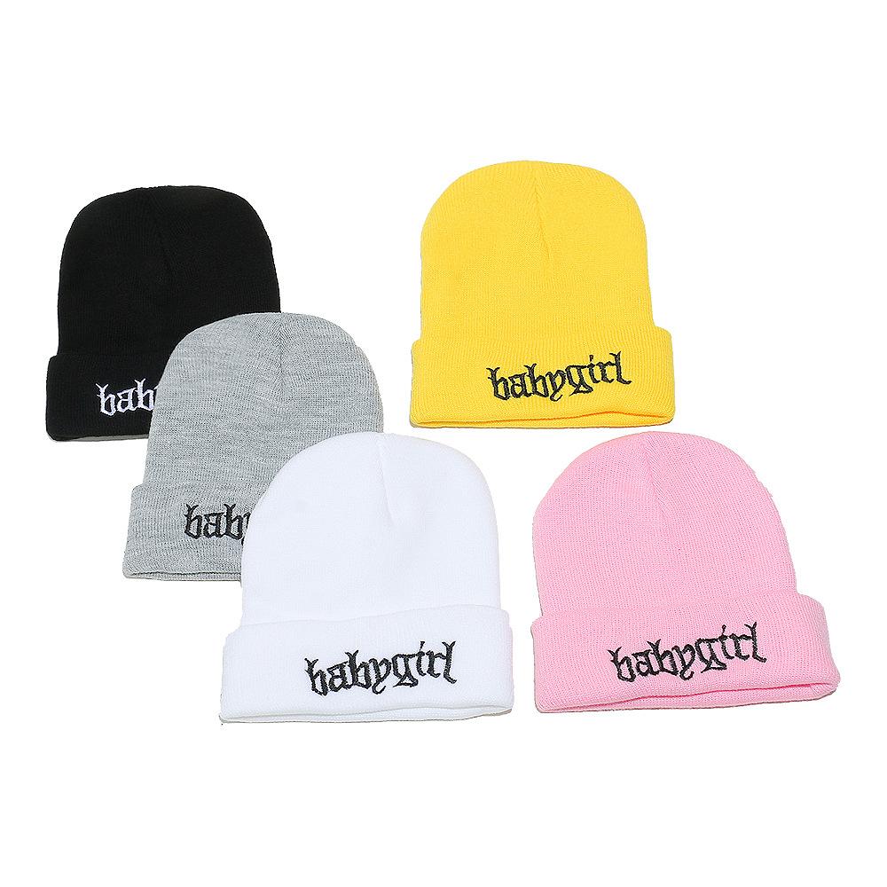 Babygirl Autumn and Winter Wool Hat Internet Celebrity Outdoor Beanie Warm Cold Hat Pullover Hat Knitted Hat