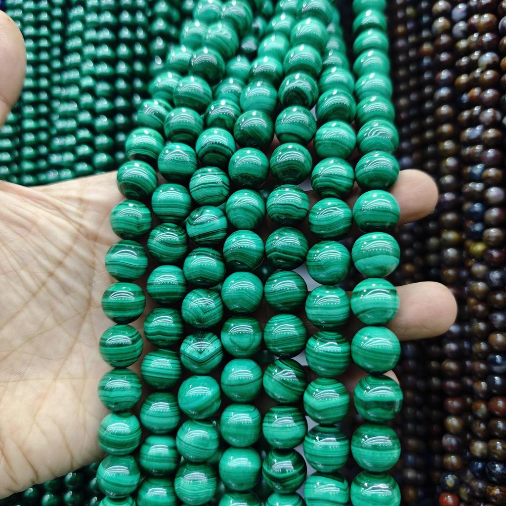 7A Grade Natural Malachite Round Beads for DIY Jewelry Bracelet Making