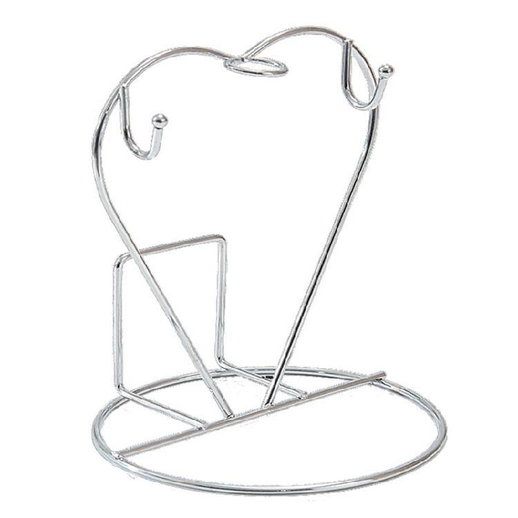 

Heart Shaped Plate Storage Rack Iron Wire Cup And Saucer Organizer Ideal For Home Offices Or Cafe Setting серебряный