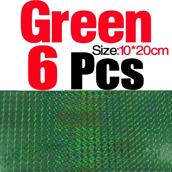 MNFT 6pcs 10*20cm Holographic Adhesive Film Flash Tape For Lure Making Fly Tying Materail Metal Hard Baits Change Color Sticker