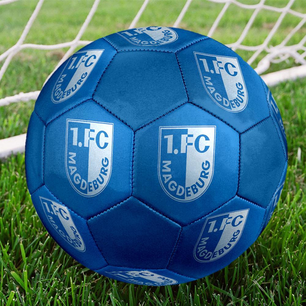 Pallone da Calcio 1.FC Magdeburg Taglia 5, Cucito a Macchina in PVC, Resistente e ad Alto Rimbalzo, Adatto a Tutte le Età, Merchandising per tifosi, Partite e Uso all'Aperto.