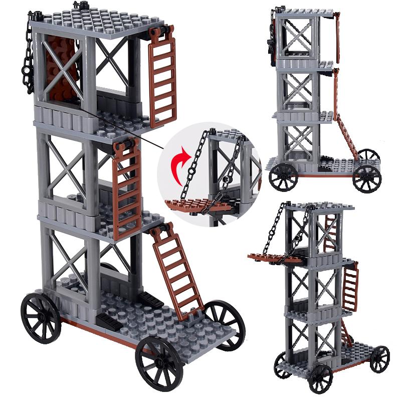 Mittelalter Burg Königlicher König Ritter Rom Spartacus Streitwagen Belagerungsmaschine Modell Bausteine Ziegel Spielzeug für Kinder Geschenk