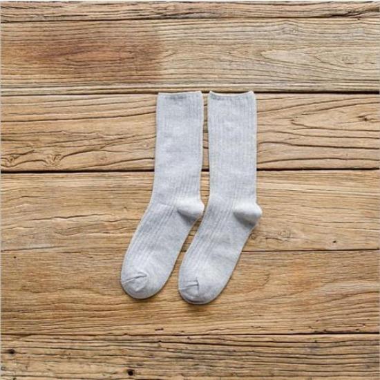 1 Pair Women Cotton Loose Socks Autumn Winter Knitting Solid Color Long Black Pink Korean Japanese Student Girls Stockings Retro