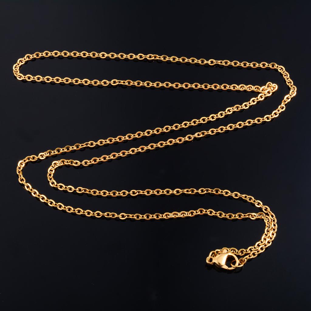 Stainless Steel Rolo Necklace for Women Men Link Cable O Chain Choker On the Neck Collar DIY Her Gift Jewelry Accessories