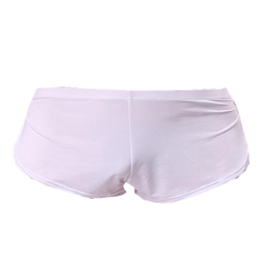 Men Sexy Boxer Underwear Low-rise Elastic Waistband Boxer Briefs Solid Color Full Hip