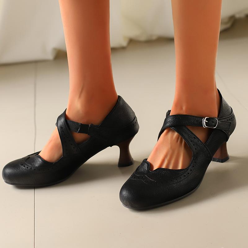 Women's High-heeled Single Shoes Spring and Summer New Large-size Casual Shallow-mouth Low-top Shoes