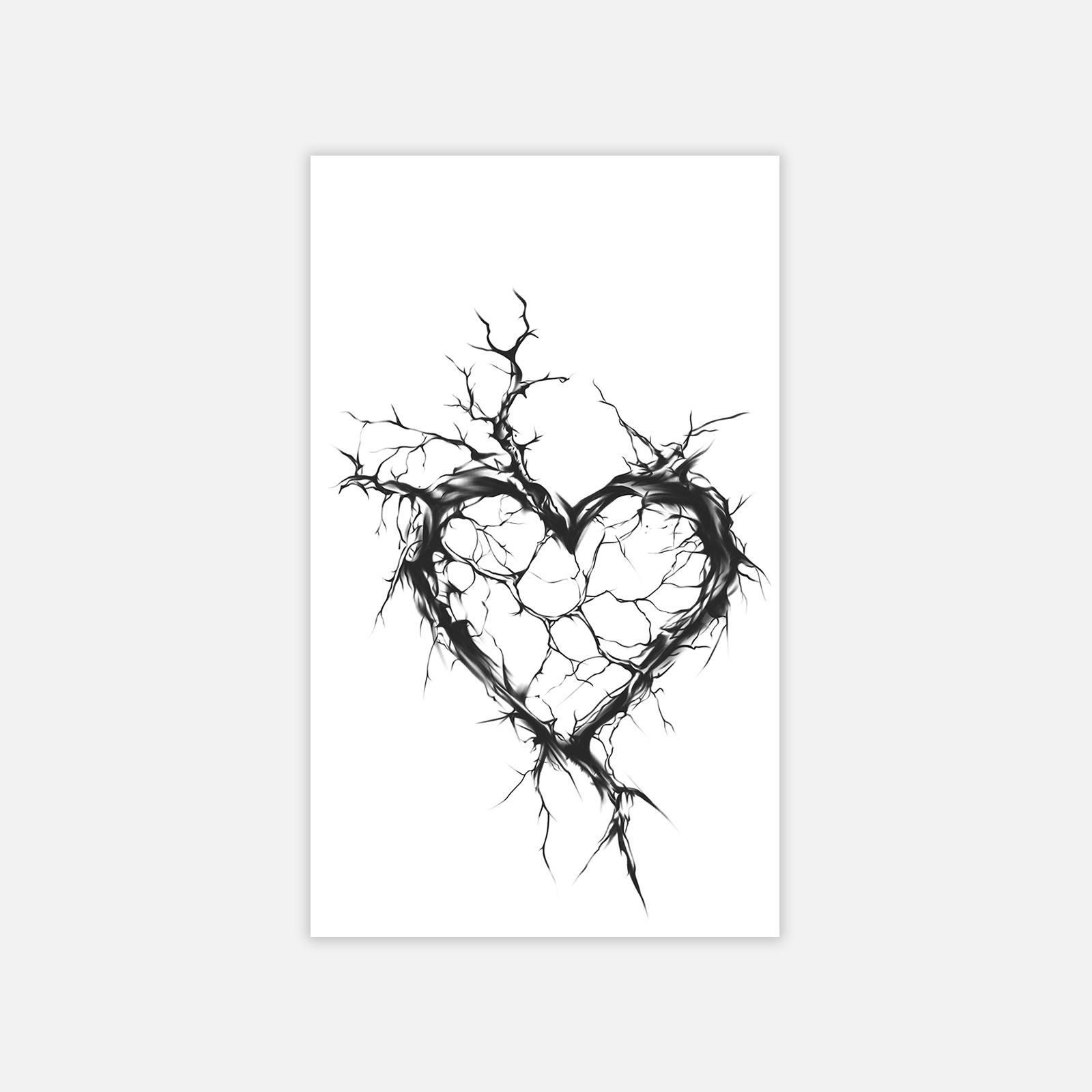 Dark Love Branch Tattoo Sticker Niche Domineering Arm Tattoo Sticker 6*10