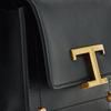 Tods Timeless Metal T Logo Buckle Leather Handheld Shoulder Crossbody Chest Waist Bag Unisex Bags Black XBWTSIRC0L0RORB999