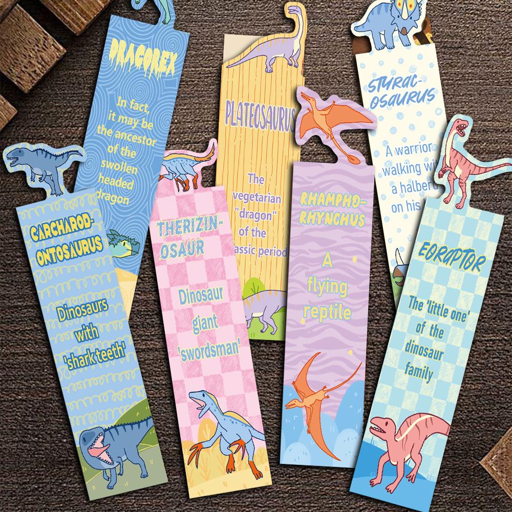 30PCS CDinosaur Alien Bookmark Decoration Painting Reading Page Book Labeled Paper Student Book Gifts To Mark Cards Bookmark