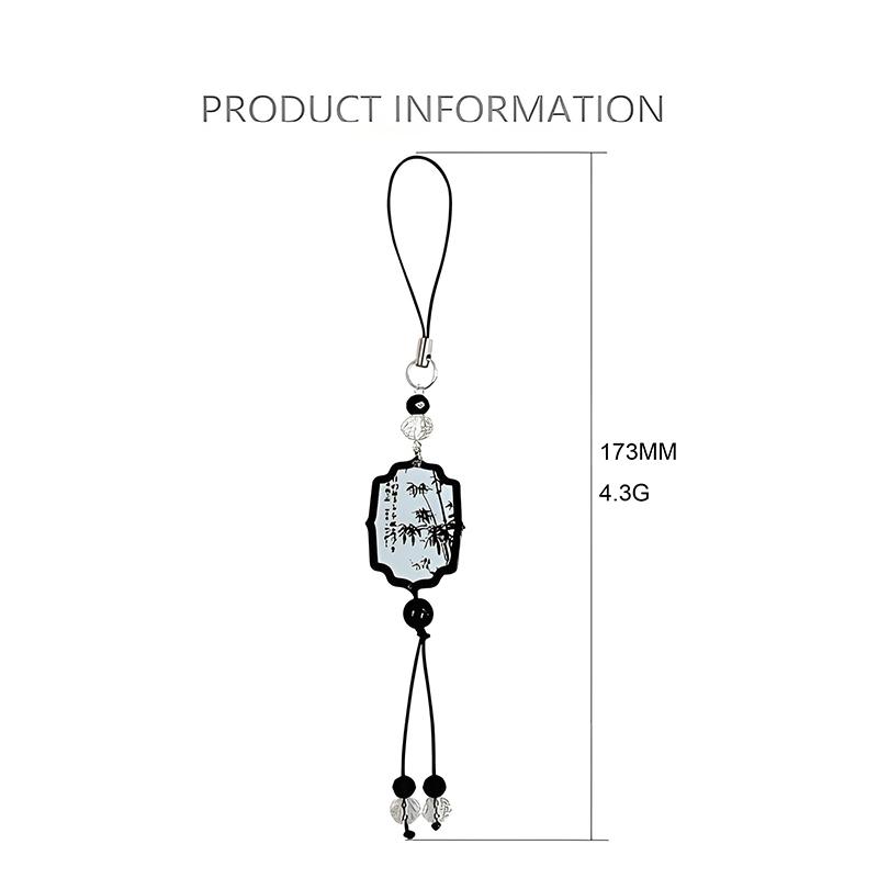 Calligraphy Fan Ring Butterfly Style Retro Vintage Phone Link Decoration Bag Pendant For Daily Elegant Bag Hanging Accessories