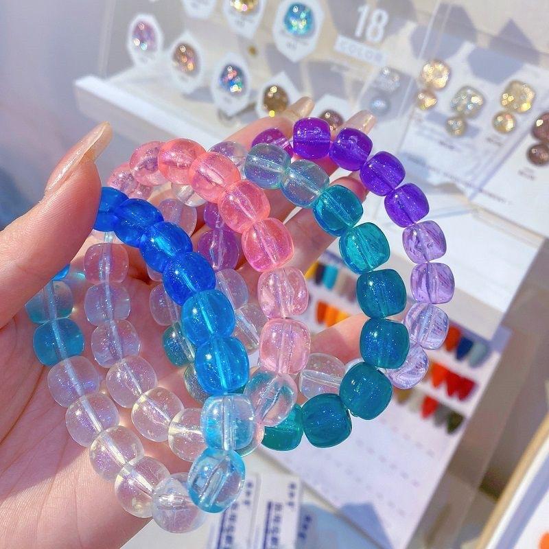 Brățară pe deget cer înstelat moale luminos schimbare treptată de culoare brățară student fete mărgele disc de joc trimite