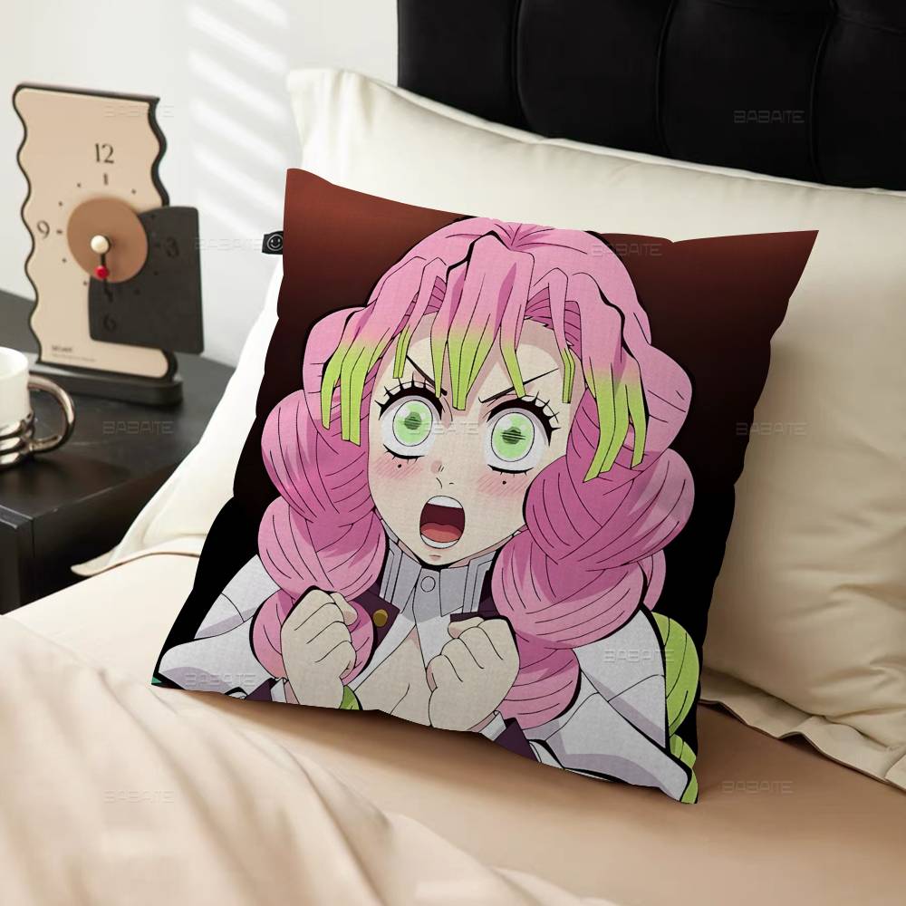 Anime Character Mitsuri Kanroji Pillow Cushion Cover Pillowcase Living Room Sofa Home Decor Customized