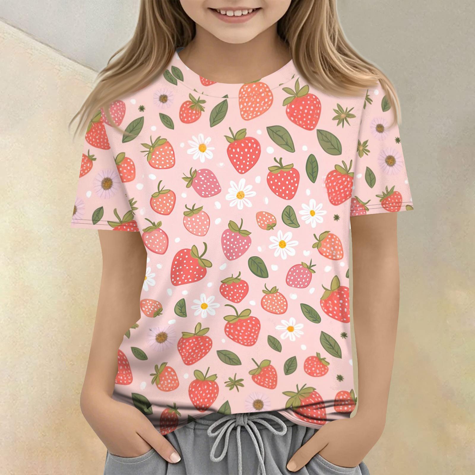Children s Printed Round Neck Short Sleeved Casual T-shirt 150