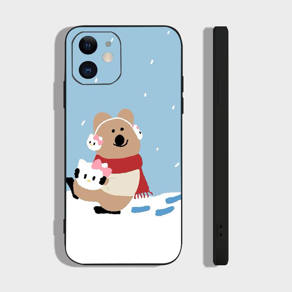 Cartoon Animation D-Dinotaeng Phone Case For IPhone 17 Air 16 15 14 13 Pro Max 11 12 Black Silicone Cover